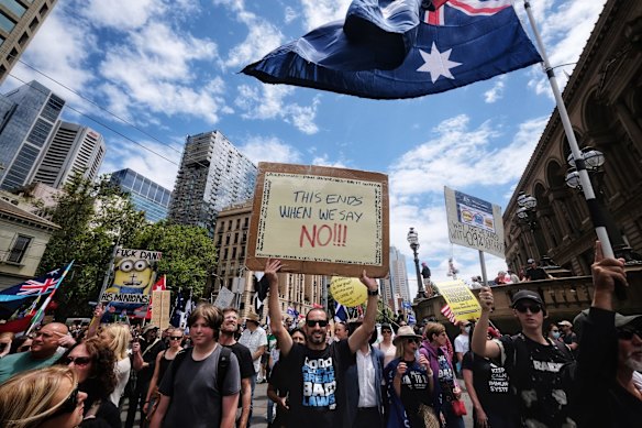Eureka Freedom rally in Melbourne.