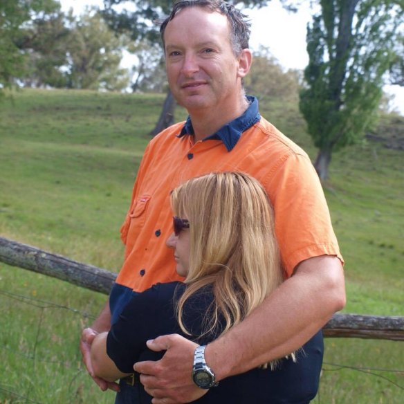 Mathew Dunbar with Natasha Darcy on the property he left to her. 