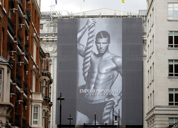 David Beckham stopped traffic outside Selfridges in London.