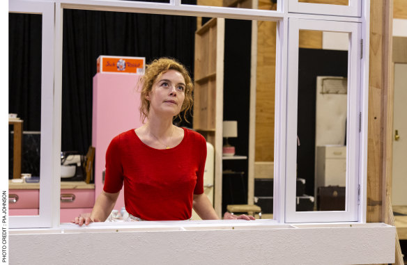 Nikki Shiels in rehearsals for Laura Wade's <i>Home, I'm Darling</i>.