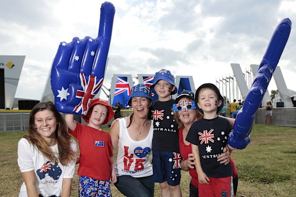 From left, Larissa Quast of Kambah, Patrick Cook, 4, of Macgregor, Sandra Cook of Kambah, Alex Cook, 6, Robyn Cook of Coffs Harbour and Chris Cook, 4, of Kambah.   