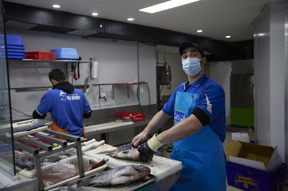 Shoppers in Fairfield before tighter restrictions on movement out of the area come into force. 17 July, 2021.