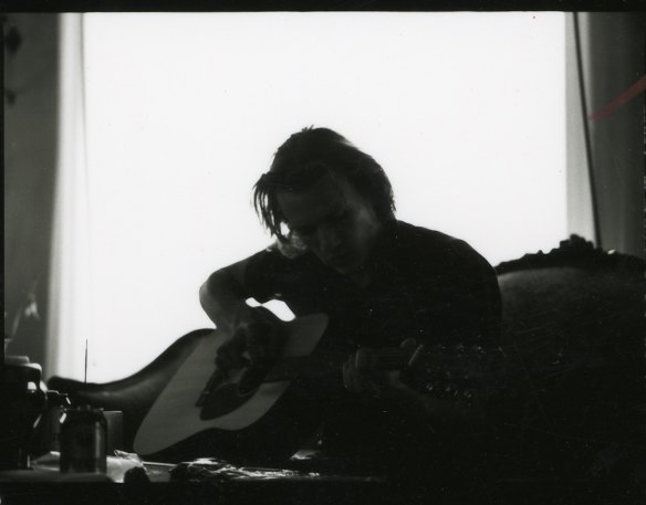 Heath playing guitar, c2002, 