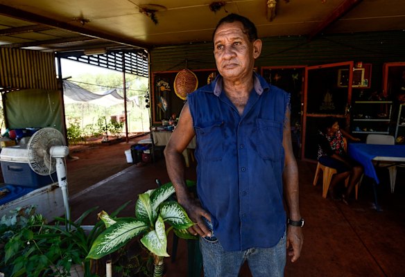 Alfonso and Delma Cox at their remote outstation home called Gnylmarung on the Dampier Peninsula.