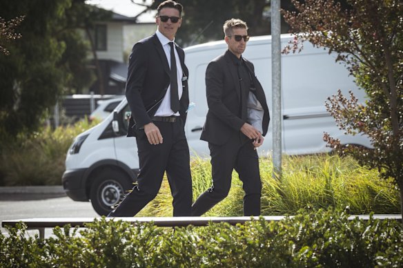 Former teammate Brendon Julian and cricket commentator Mark Howard.