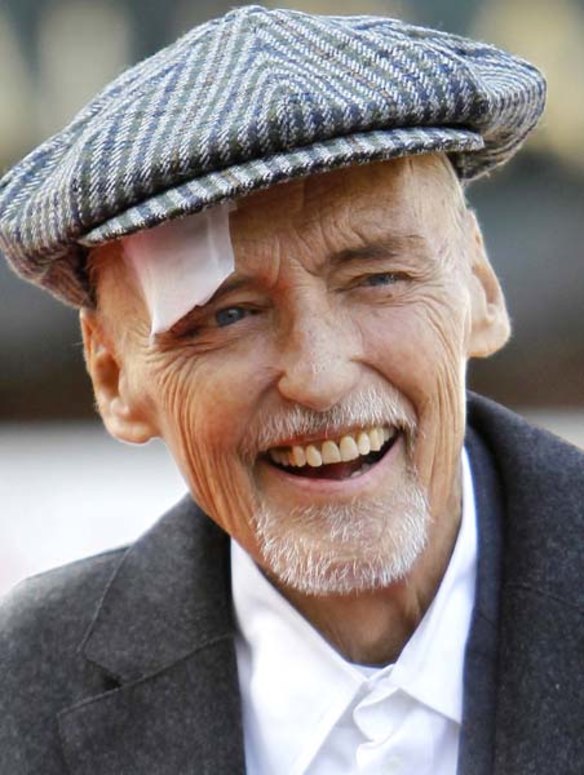 Dennis Hopper during the ceremony where he was honoured with a star on the Walk of Fame in Hollywood, California, in March, 2010.