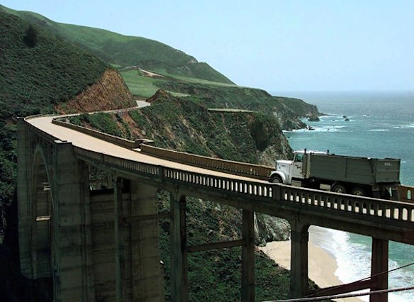 Big Sur, California. This section of coastal Highway One, running about 150 kilometres south of Carmel, may be almost a mythic trail but it is also a serpentine, cliff-hugging road that demands your total, down-to-earth attention.