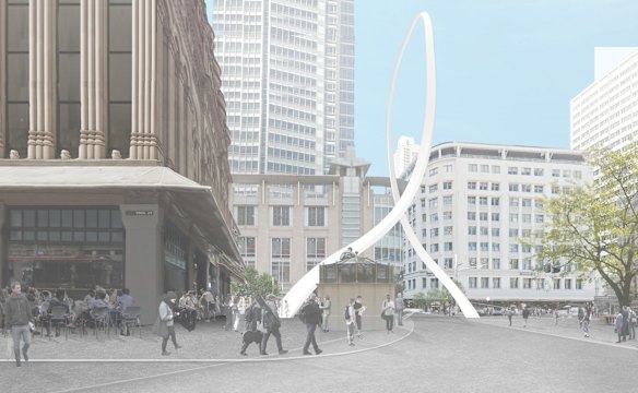 An artist impression of the Cloud Arch art installation.