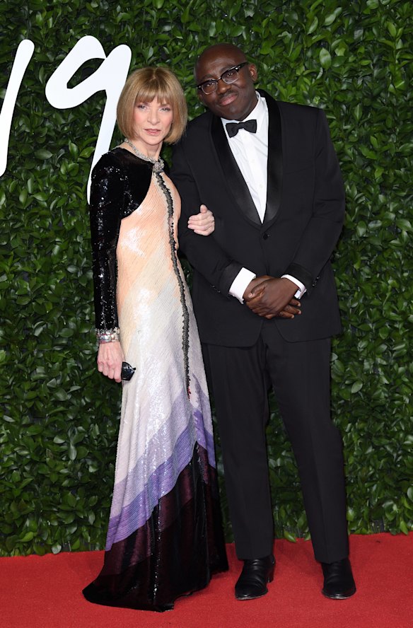 Edward Enninful, pictured with Anna Wintour at the Fashion Awards in London in 2019, recently launced his own media business, EE72, with his sister.