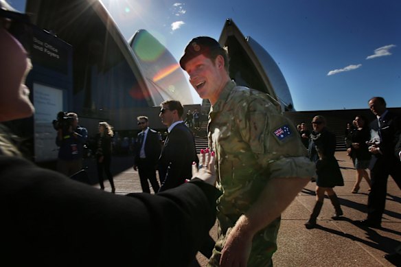 Prince Harry visits the Opera House on his last visit to Sydney in May 2015.