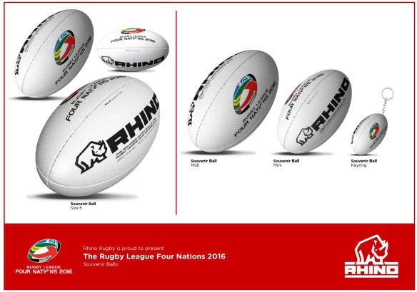 The Rhino balls that will be used in the Four Nations.