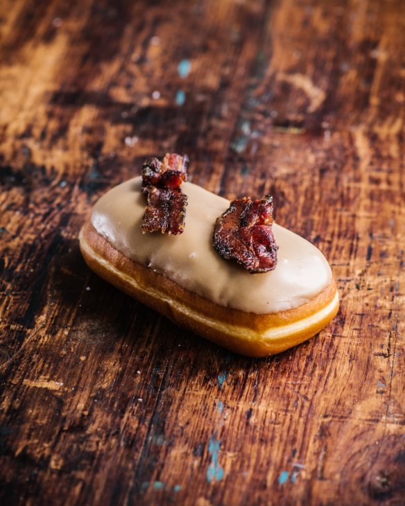 Grumpy Donuts' maple bacon doughnut bar. 