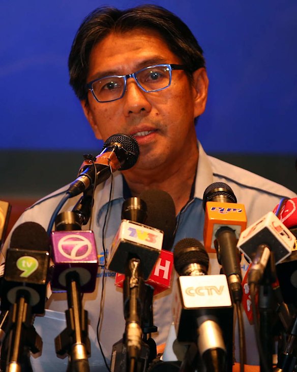 Dato'Azharuddin Abdul Rahman, Director General of DCA, briefs the media that Malaysia Airlines fight MH370 is still missing.