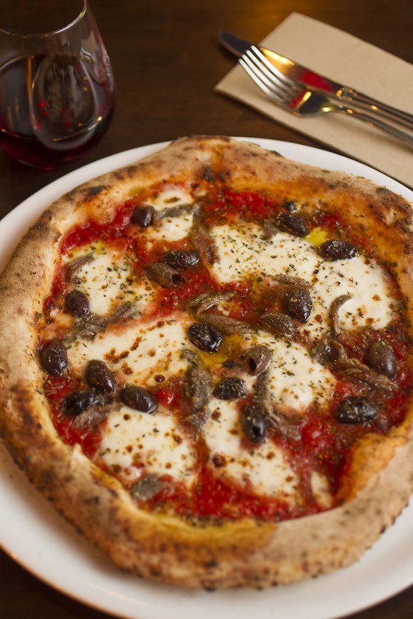 One of the pizzas from the wood-fired oven at Rosso Antico Pizza Bar in Newtown.