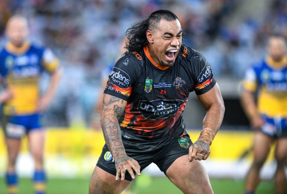 Party at the back: Mane Fonua's hairstyle is a constant source of mirth for teammates.