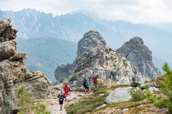 Trekking on the GR20 in Corsica.