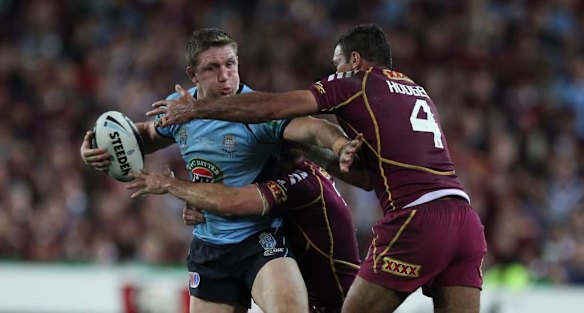 Ryan Hoffman defends.