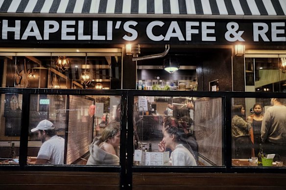 Chappellis Restaurant in Chapel Street was one of the outlets which opened at midnight to serve Melburnians marking the end of lockdown six. 