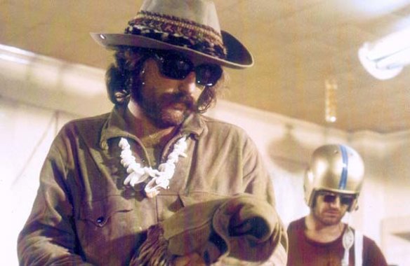 Dennis Hopper with Jacks Nicholson in the 1969 film "Easy Rider". 