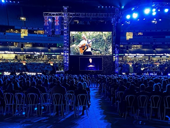 Coldplay frontman Chris Martin performed a pre-recorded piano piece called The Eulogy as well as a cover of the band's hit Yellow. "We are on tour in Central America and there are a lot of background noises but I feel like that may be OK with him. I think chaos and Shane were good friends and you may hear a rooster in the distance which I’m thinking of as him! Because Shane and a rooster shared some qualities!"