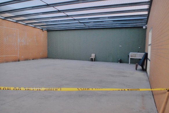 The exercise yard where Johnson walked laps immediately after killing Williams. He later alerted prison guards.