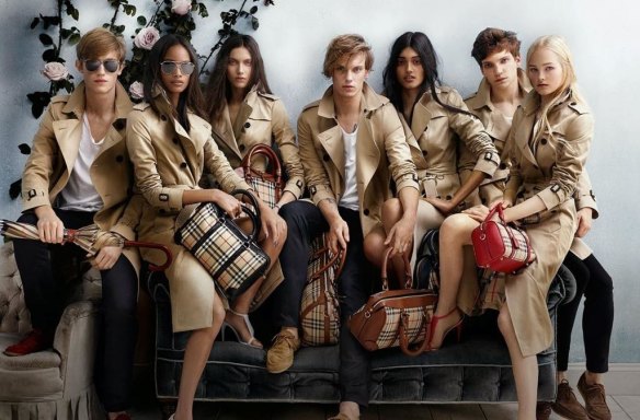 An advertisement for Burberry, who have been criticised for burning stock so they do not have to sell it at a lower price.