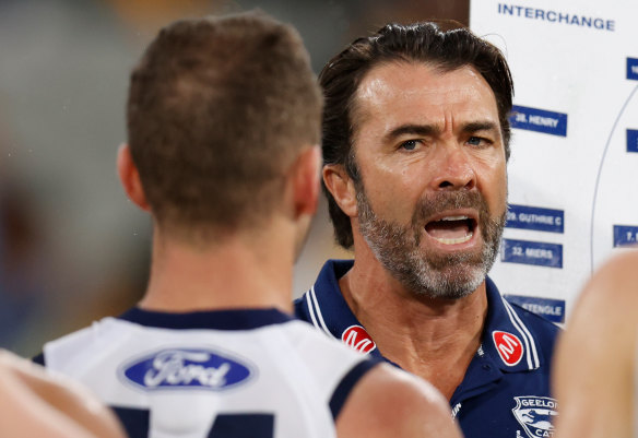 Geelong coach Chris Scott was ill and away from the club as a precaution on Friday.