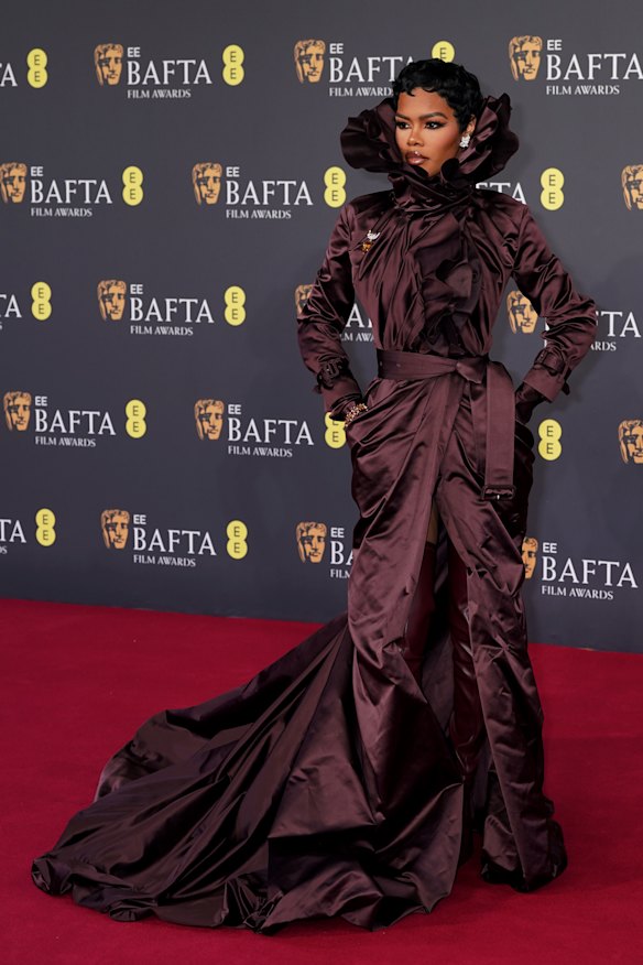 Teyana Taylor in Burberry at the BAFTAs.
