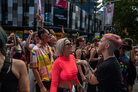 Oxford Street begins to fill for the WorldPride party.