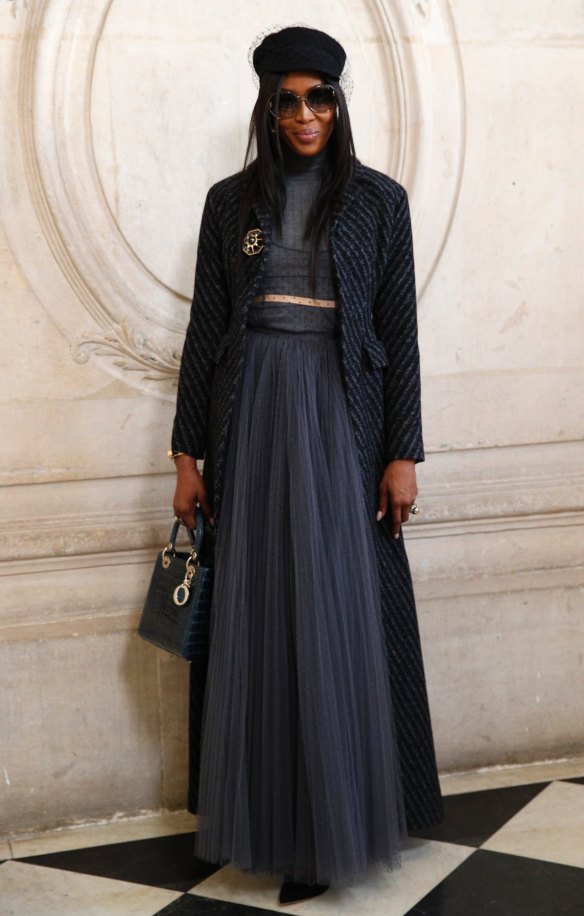 Naomi Campbell was one of many celebrities at the Dior show.