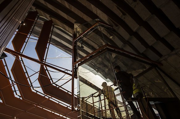 The new lift at the upgraded Concert Hall.