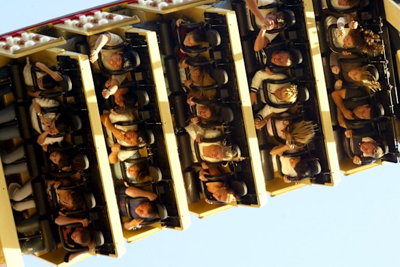 Last day of Wonderland with final guests on on the Pirate Ship ride.  