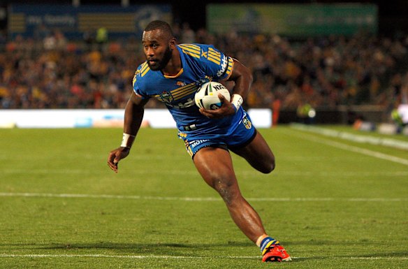 Semi Radradra of the Eels scores his second try.