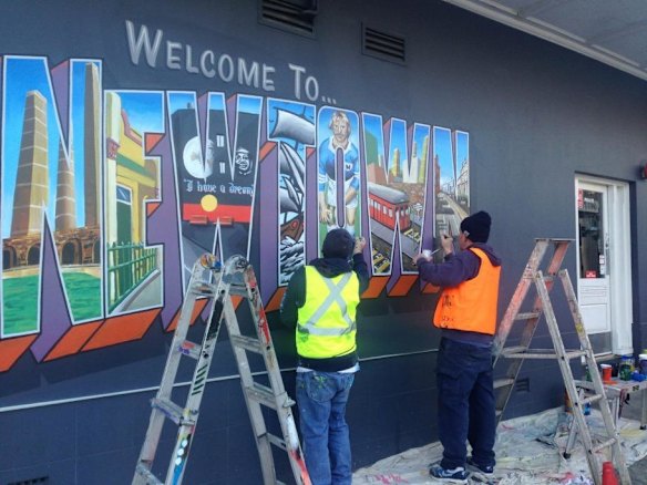 Artwork by Stephen Evans. Marrickville Council is pairing street artists with homeowners to make giant murals on their walls and deter graffiti artists.