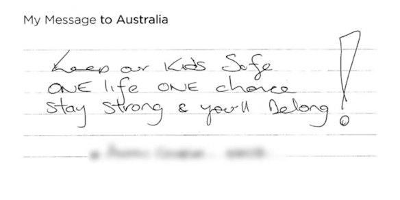 Message published in commemorative book