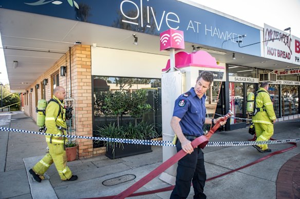 Two Olive restaurants subject to arson attack. Hawker location.
