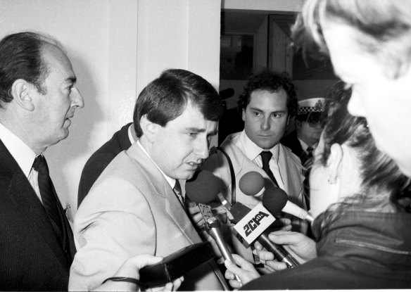 Simon Crean of the ACTU pictured at the National Economic Summit in Canberra on 11 April 1983. 