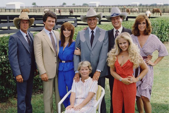 "Dallas": Television's greatest soap opera, about the rich but unhappy Texas oil dynasty, the Ewings.