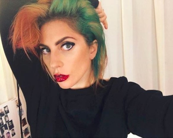 To usher in her new Joanne tour, hair chameleon Lady Gaga has also dyed her locks a combination of forest green and salmon. Taking to Instagram the singer revealed her hairstylist Frederic Aspiras was behind her new hair, which has a definite Bowie vibe. 