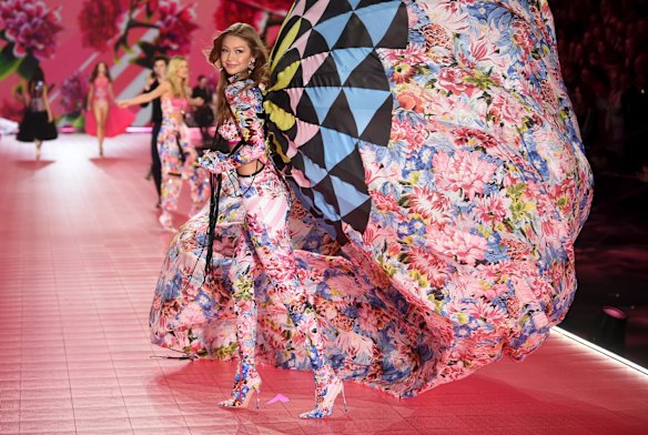 Gigi Hadid walks the runway during the 2018 Victoria's Secret Fashion Show at Pier 94 on Thursday, November 8, 2018, in New York. 