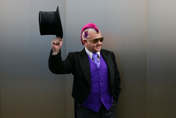 Darren Lyons poses outside the Myer marquee during Melbourne Cup Day at Flemington Racecourse on November 1, 2011 in Melbourne, Australia. Photo: Getty Images