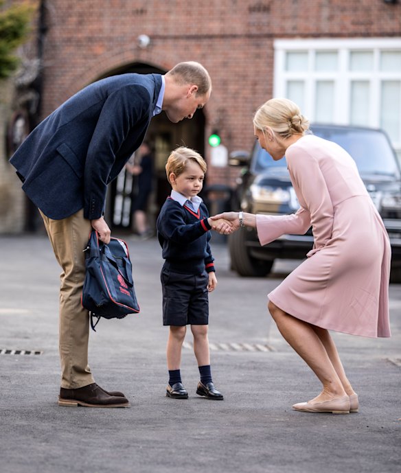 Prince George on his first day of primary school at Thomas’s Battersea in 2017.