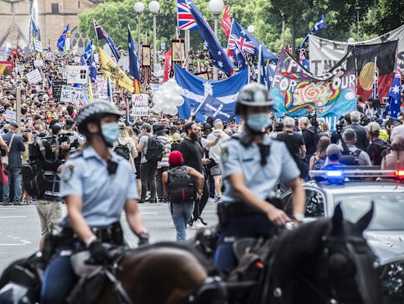 World Wide Rally for Freedom March, in Sydney, against vaccine mandates and various other COVID related health orders.