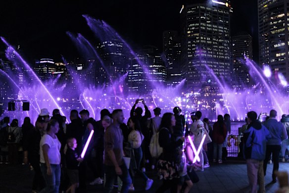 Attendees are seen as Vivid lights up for 2022 