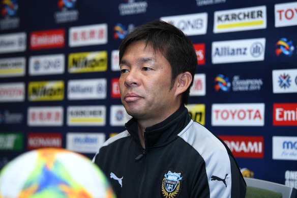 Easy pickings: Kawasaki Frontale coach Toru Oniki speaks to media in Sydney on Monday.