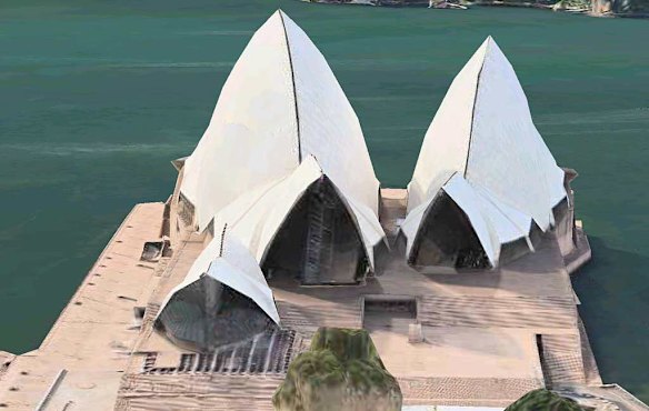 A wobbly-looking Sydney Opera House.