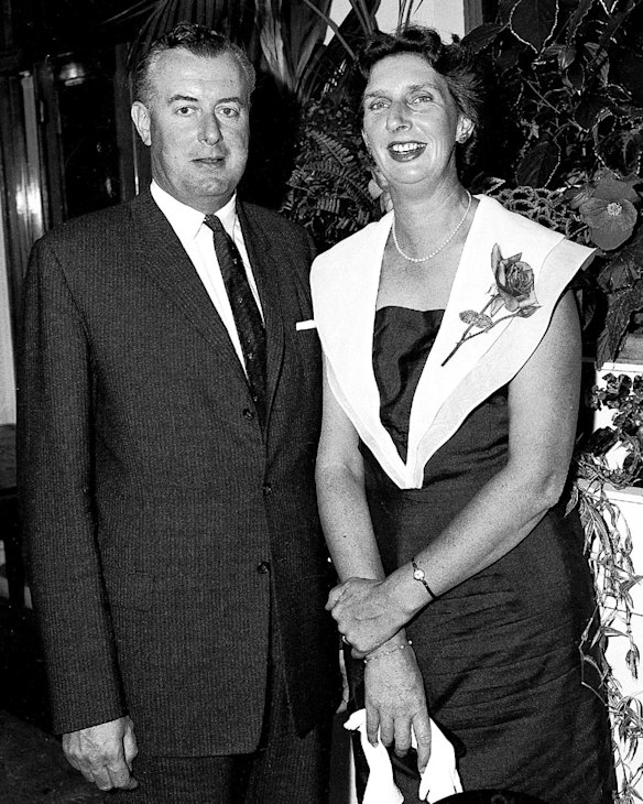 Gough and Margaret Whitlam at a function in Canberra  in 1960.