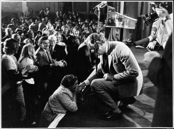 Gough Whitlam campaigns in Blacktown in 1972.