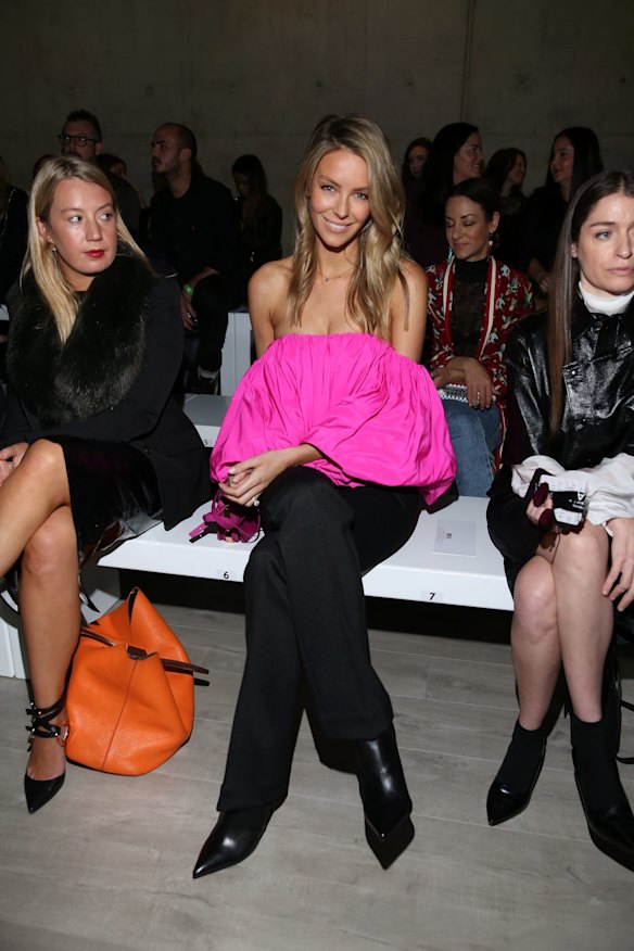 Jennifer Hawkins attends the Acler show at Mercedes-Benz Fashion Week Resort 19 Collections at Carriageworks on May 16.