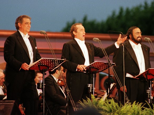 The Three Tenors: Placido Domingo (left), José Carreras and Luciano Pavarotti.